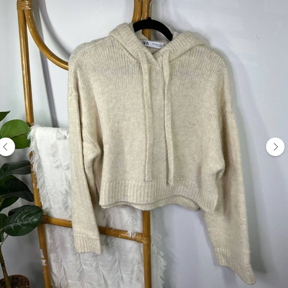 Zara Cream Hoodie Sweater